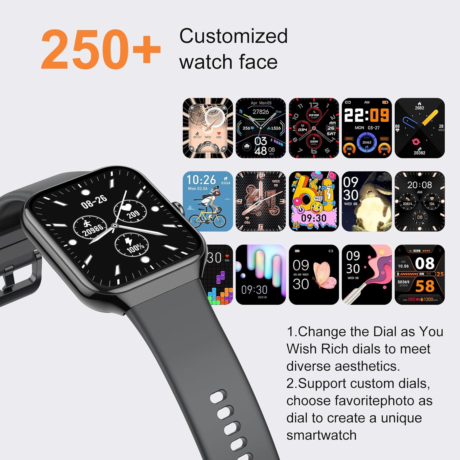 Smart Watch, 1.96" HD Smartwatch for Men Women (Answer/Make Call), 2026 Fitness Activity with Heart Rate/Sleep Monitor/Pedometer, IP68 Waterproof, 113+ Sport Modes Running Watch for Android iOS - Image 5