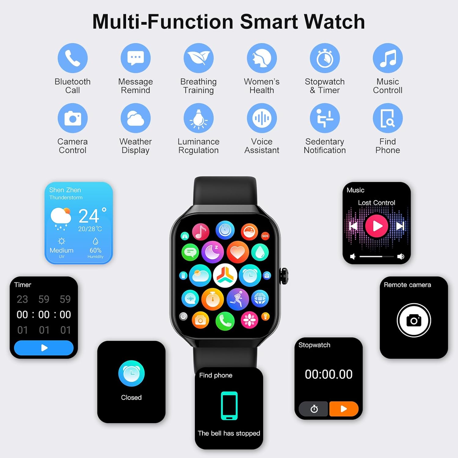 Smart Watch, 1.96" HD Smartwatch for Men Women (Answer/Make Call), 2026 Fitness Activity with Heart Rate/Sleep Monitor/Pedometer, IP68 Waterproof, 113+ Sport Modes Running Watch for Android iOS - Image 7