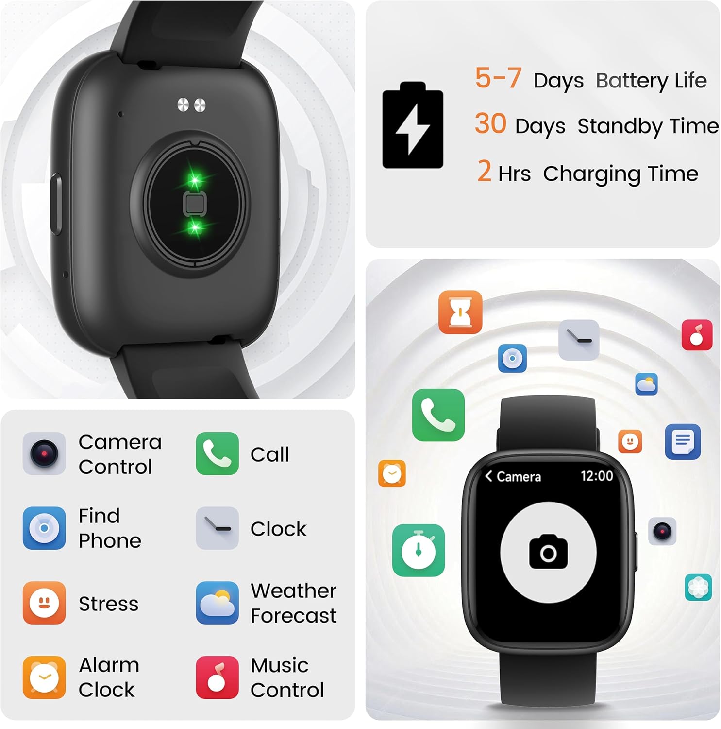 Smart Watch with Alexa Built-in, 1.83" HD Touchscreen Fitness Tracker with Bluetooth Calling, Fitness Watch with Heart Rate/Sleep Monitor, 120+ Sports Modes, IP68 Waterproof Smartwatch for Android iOS - Image 7
